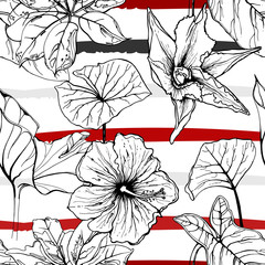 Fototapeta premium Tropical, modern stripes motif