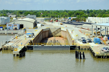 Docks of the Savannah city, Georgia. 
