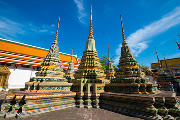 Fototapeta premium Architecture of old buddhist pagoda in Wat Pho sightseeing in Bangkok