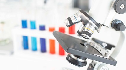 Microscope science in chemical laboratory.