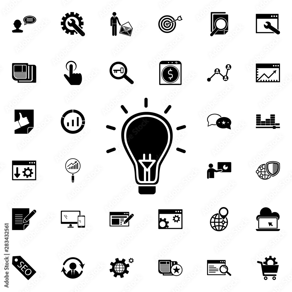 Poster creative idea icon. universal set of seo and development for website design and development, app dev