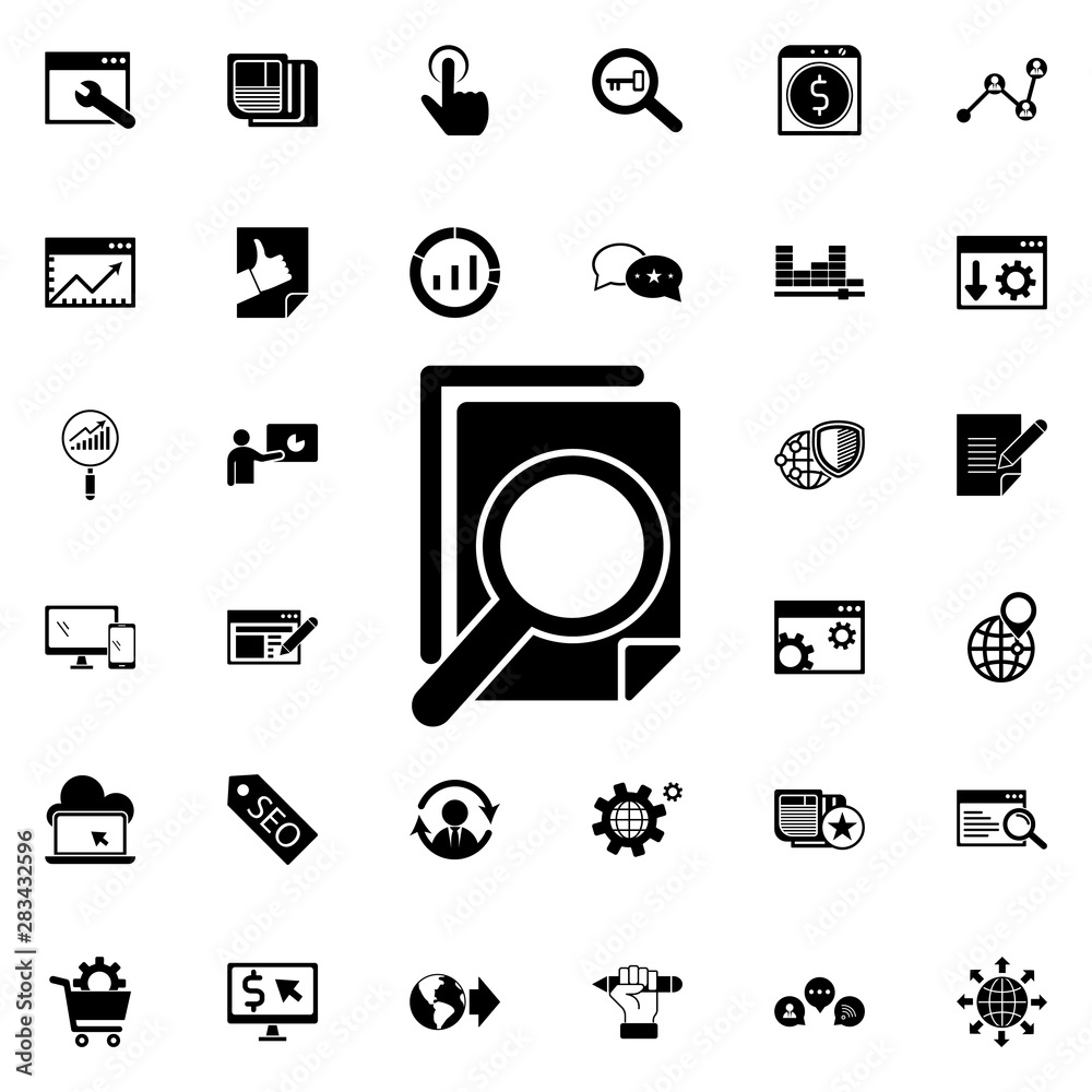 Poster content check icon. universal set of seo and development for website design and development, app dev