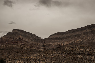 landscape with mountains and clouds