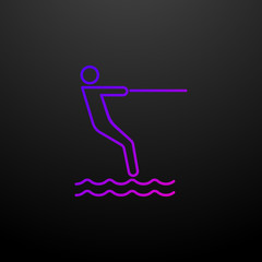 Water skiing outline nolan icon. Elements of sport set. Simple icon for websites, web design, mobile app, info graphics