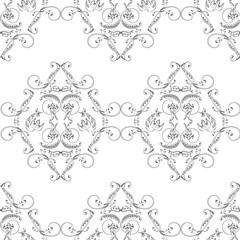 Vintage seamless pattern. Floral elements for design monograms, invitations, frames, menus and labels.