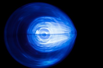 Sound waves in the dark in blue color