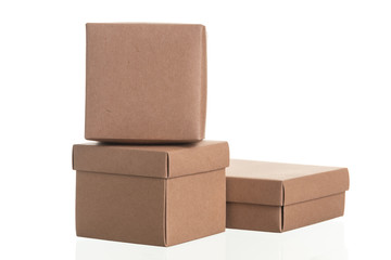 cardboard box for parcels from сraft isolated on white background