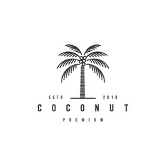 coconut tree logo design template premium.Palm tree icon inspiration