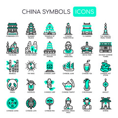 China Symbols , Thin Line and Pixel Perfect Icons