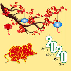 Happy New Chinese Year 2020 year of the Rat year of the mouse