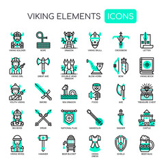 Viking Elements , Thin Line and Pixel Perfect Icons