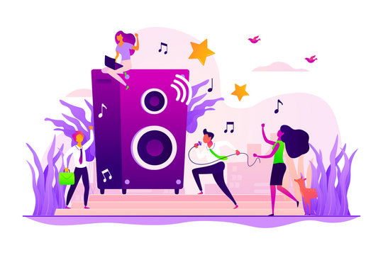 Colleagues at corporate party. Employees characters relaxing after work day. Rest breaks at work, office fun and games and stress management concept. Vector isolated concept creative illustration