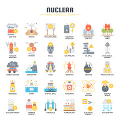 Fototapeta na wymiar Nuclear Elements , Thin Line and Pixel Perfect Icons
