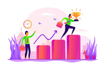 Personal development and goals achievement. Career growth. Self-management, self regulation learning, self-organization course concept. Vector isolated concept creative illustration