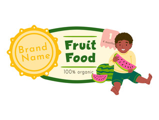 Fruit food promotion flat vector illustration