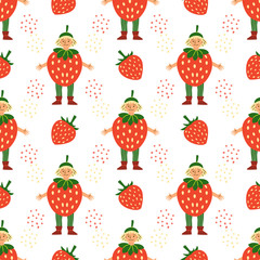 Girl dressed strawberry costume  pattern