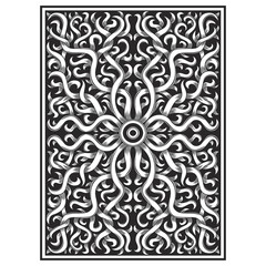 illustration of floral drawing. carved wood concept vector