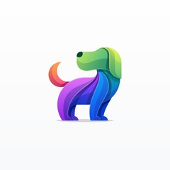 Dog Colorful Illustration Design Vector Template
