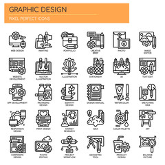 Graphic Design , Thin Line and Pixel Perfect Icons