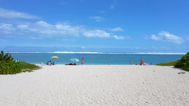 White sand beach in Reunion island