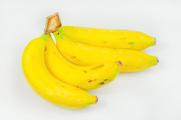 Fototapeta na wymiar Yellow banana after white copy space isolate