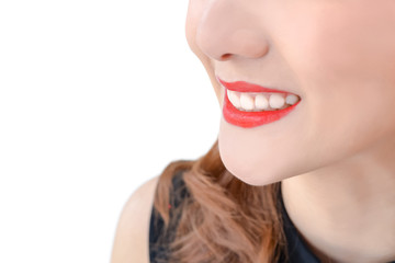 Woman smile and teeth. Dental health. Dentist.