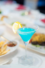 Kamikaze cocktail on dinner table
