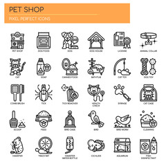 Pet Shop , Thin Line and Pixel Perfect Icons