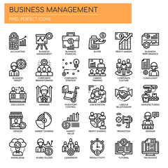 Business Management , Thin Line and Pixel Perfect Icons