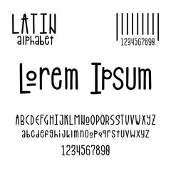 Latin alphabet for the design of posters, prints