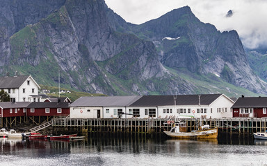 Fototapeta na wymiar Fjord landscape. Lofoten islands Norway