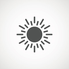 Sun sign symbol icon vector illustration. Sun vector border icon use for admin panels, website, interfaces, mobile apps.