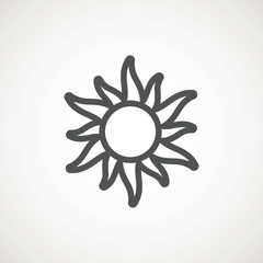 Sun sign symbol icon vector illustration. Sun vector border icon use for admin panels, website, interfaces, mobile apps.