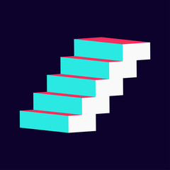 Fototapeta premium realistic stairs motivation for fast promotion vector
