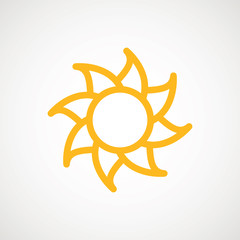 Sun sign symbol icon vector illustration. Sun vector border icon use for admin panels, website, interfaces, mobile apps.