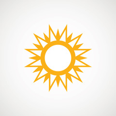 Sun sign symbol icon vector illustration. Sun vector border icon use for admin panels, website, interfaces, mobile apps.