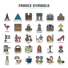 France Symbols , Thin Line and Pixel Perfect Icons