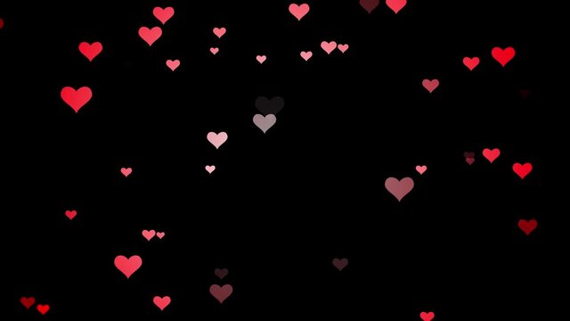 Abstract red heart falling pattern.valentine mini heart.Pattern heart random background wiht alpha channel