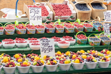 Berries for sale in a farmer's market