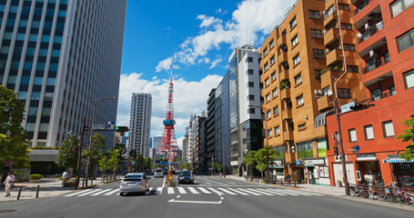 Tokyo tower in the city