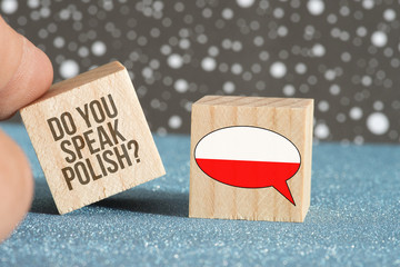 Flagge von Polen und Frage Sprechen Sie polnisch