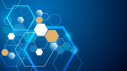 hexagon tech sci fi innovation concept background