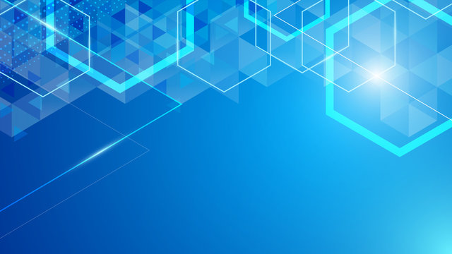technology innovation concept hexagon triangle pattern background design