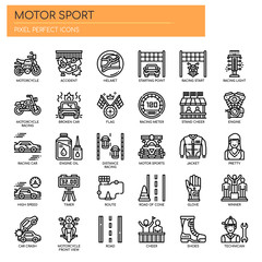 Motor Sport , Thin Line and Pixel Perfect Icons
