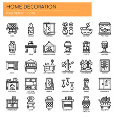 Home Decoration , Thin Line and Pixel Perfect Icons