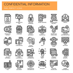 Confidential Information , Thin Line and Pixel Perfect Icons