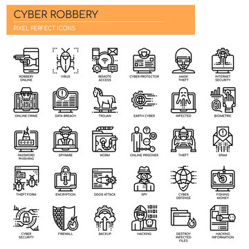 Cyber Robbery , Thin Line and Pixel Perfect Icons