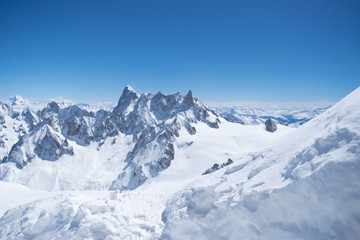 Fototapeta na wymiar Snow covered French Alps