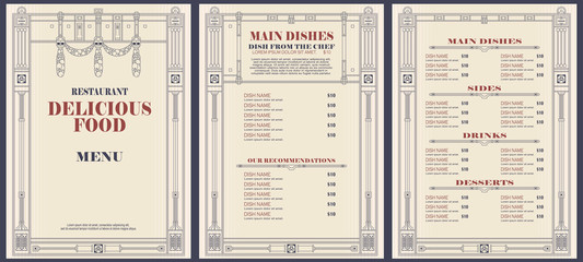 Obraz premium Szablon menu kawiarni lub restauracji.