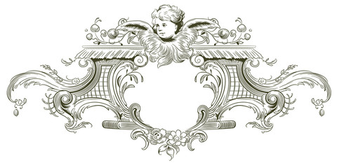 Luxury vector frame with border in rococo style